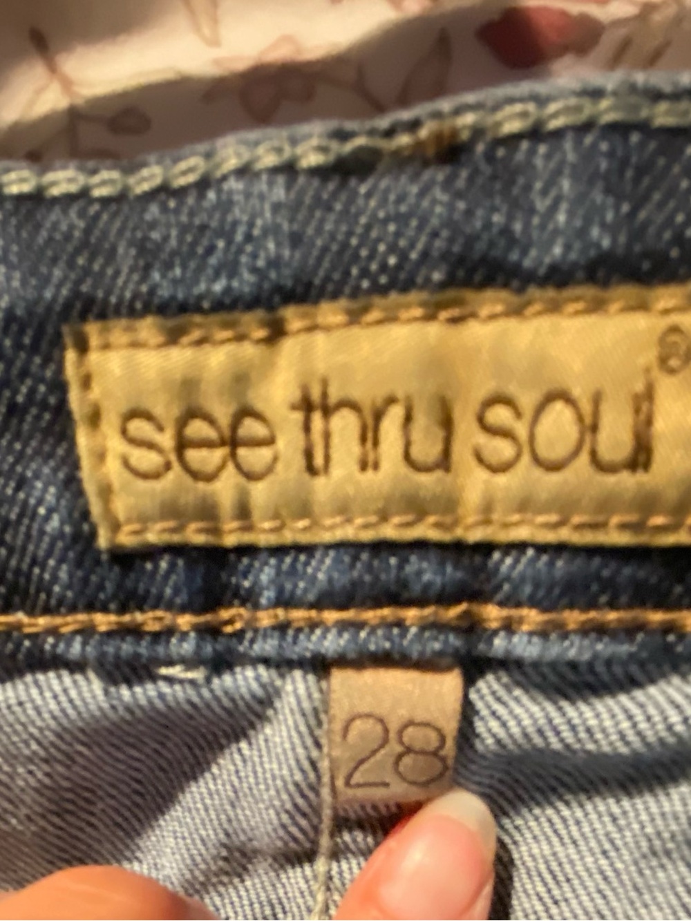 See Thru Soul light blue denim jean shorts